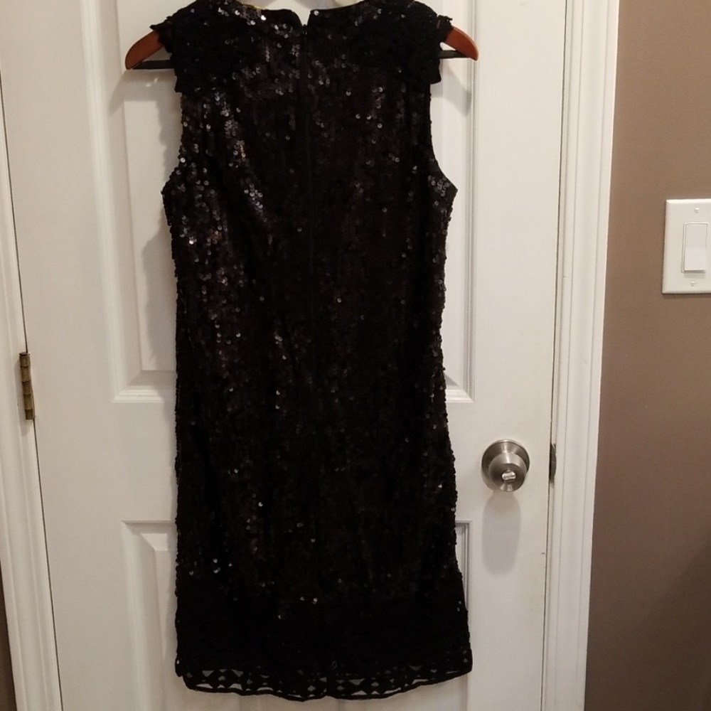 Black Sequin and Lace Petra Party Cocktail Dress - Picture 6 of 6